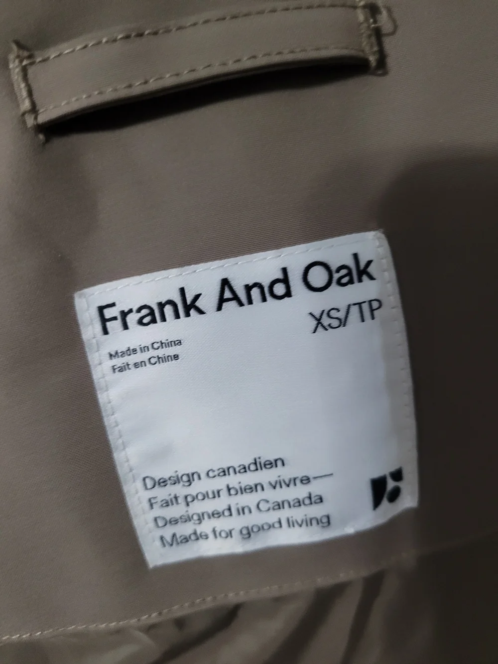 Frank & Oak Minimalist Short Puffer Jacket , Taupe, XS - Picture 6 of 16